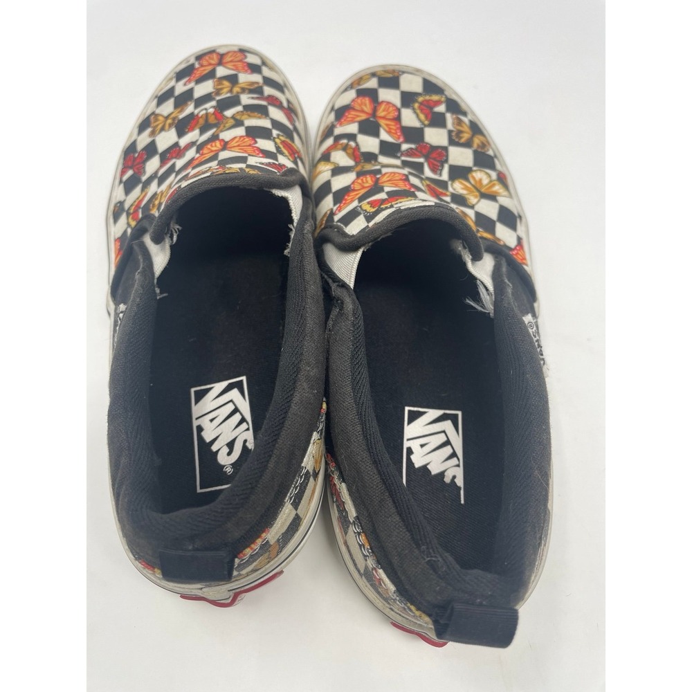 Vans Asher Butterfly Checkerboard Slip On Shoes Girls Size 4 / Womens 5.5 Skate - Picture 3 of 12